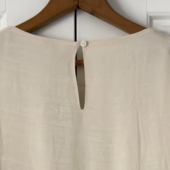 Umgee Floral Embroidered Boho Mini Dress Large Cream Babydoll Bell Sleeves Angel - Picture 7 of 11